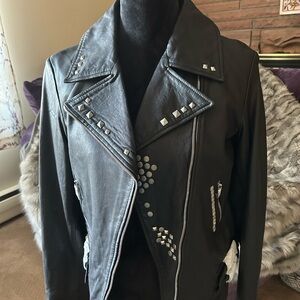 Studded Black Leather Jacket